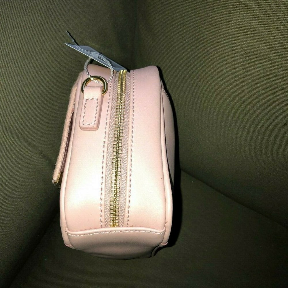 JOY & IMAN Leather & Calf Hair Crossbody Bag BLUSH - Picture 8 of 8